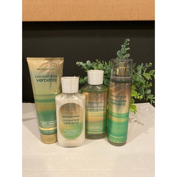 Bath & Body Works “Coconut Lime Verbena” New 4-Pc Set